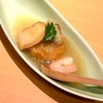 懐石　楓　揚銀鱈、海老、れん根蒸 山葵餡