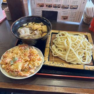 肉汁うどん 並 油揚げ増し かき揚げ(藤店うどん)