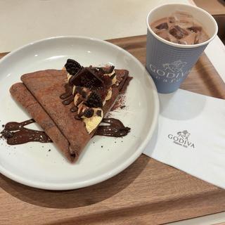 カカオクレープティラミスセット(GODIVA café DIAMOR OSAKA)