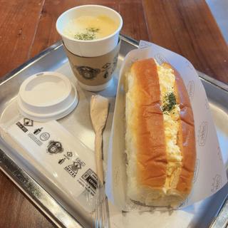 ニコパンタマゴサラダ&豆乳コーンスープ(niko and...COFFEE 梅田ヘップファイブ)