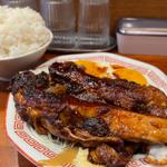 キングチャーシューエッグ定食　大盛り(Heart Restaurant 安ざわ家 練馬店)