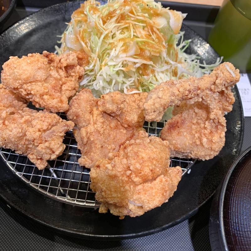 Xクーポン本格唐揚げ5個定食(松のや 上板橋店 )