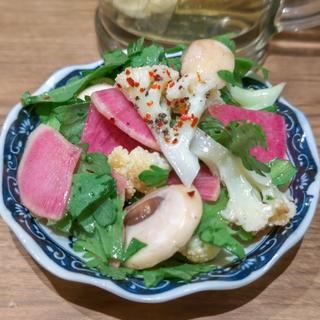 焼きカリフラワーとマッシュルームのナムル