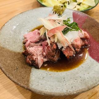 地鶏のタタキみょうが添え