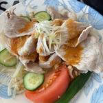 ゆで豚と野菜のピリ辛ソース