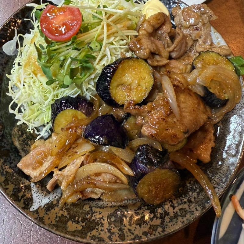 豚肩ロースと茄子の生姜焼き(福島屋)