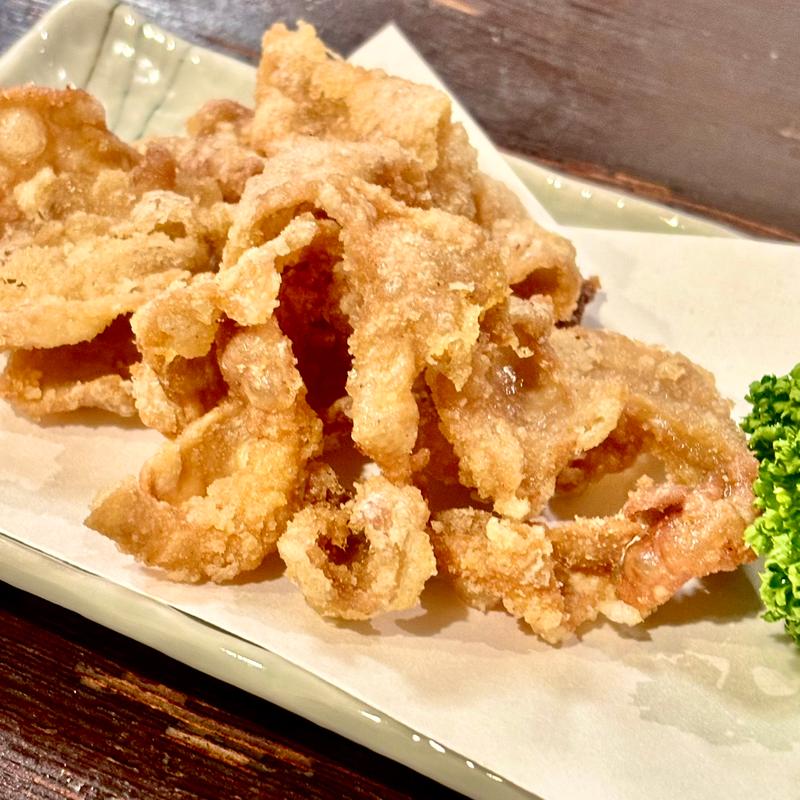 若鶏の皮揚げ(ほさかそば処)