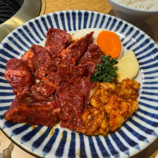 ダブル焼肉＋ホルモン定食(肉の館 羅生門 王塚台店 （ニクノヤカタ ラショウモン）)