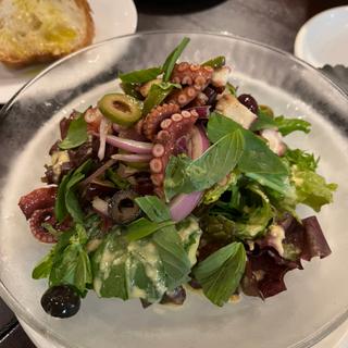 タコとオリーブのマリネとグリーンサラダ(ビストロ グルナッシュ （B'stro Grenache）)