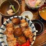 焼き鳥丼セット大盛り(刺身付き)(どんぶり)