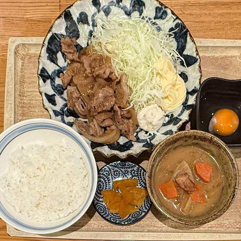 豚の生姜焼き定食 バラ(佰年食堂 太助)