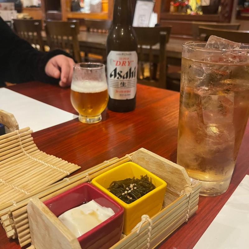 スーパードライ瓶ビール(あぐー豚と寿司の島居酒屋 まーさん)