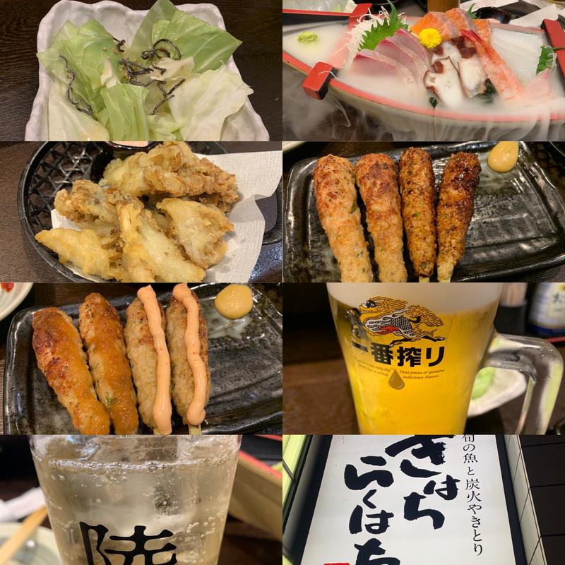 刺身盛り合わせ&生つくね他(きはちらくはち 片町店)