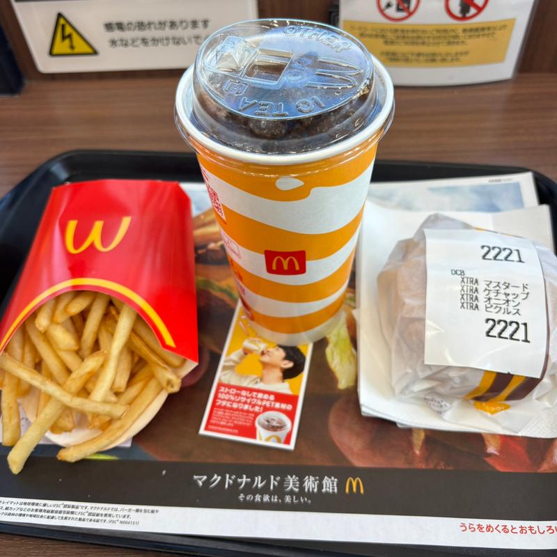 昼マック　ダブルチーズバーガーLサイズ変更(マクドナルド イオンモール岡崎店)
