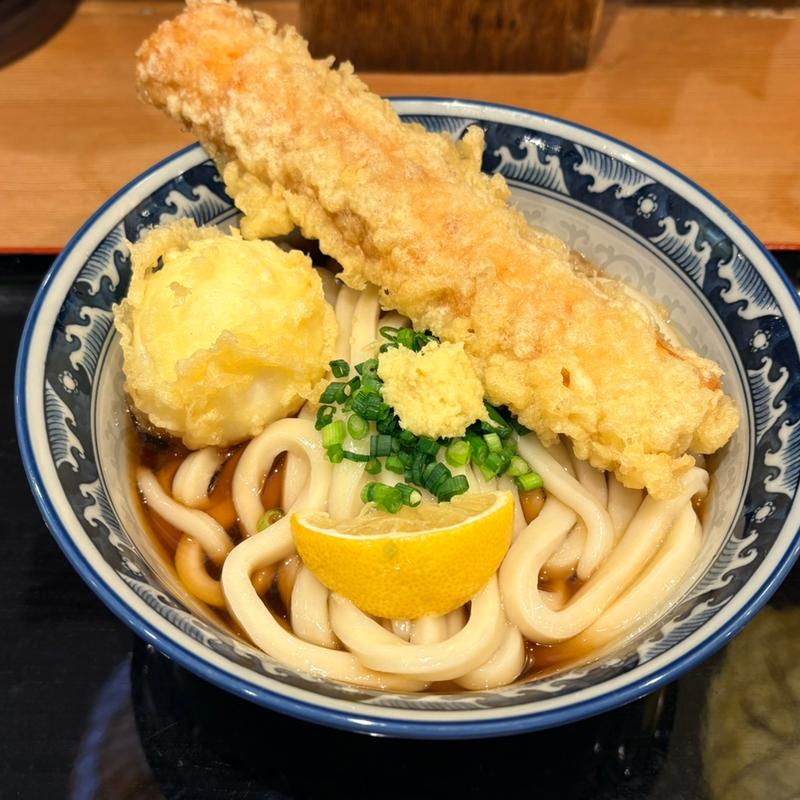 ちく玉天ぶっかけ(難波千日前 釜たけうどん 八重洲北口)