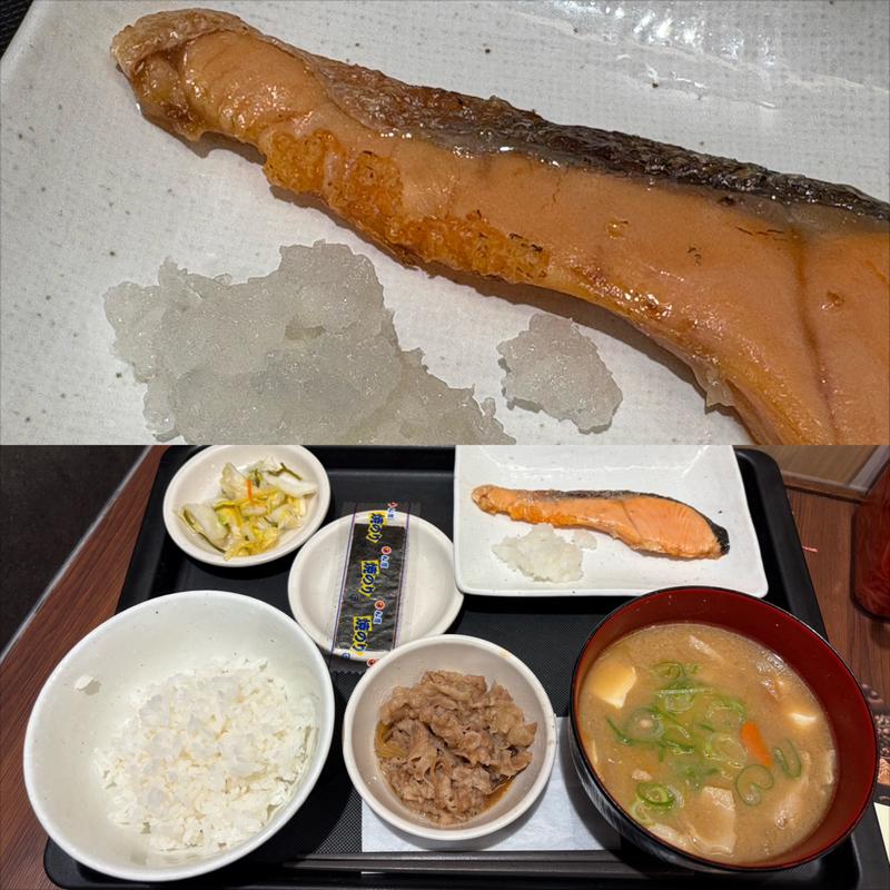 炙り焼き鮭定食・並盛・豚汁セット(松屋 青葉台店 )