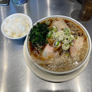 中華そば、ほうれん草、ご飯小