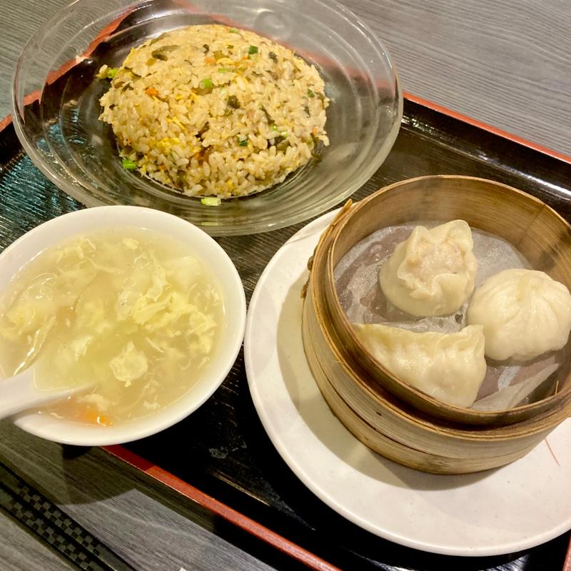 点心三種と高菜やき飯(天満上海食宴)