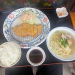 とんかつそば定食