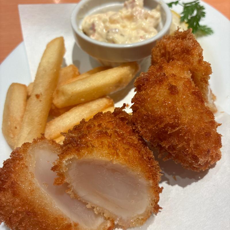 野付産ジャンボ帆立のフライ(ヱビスバー 札幌アピア店 (YEBISU BAR Sapporo Apia))