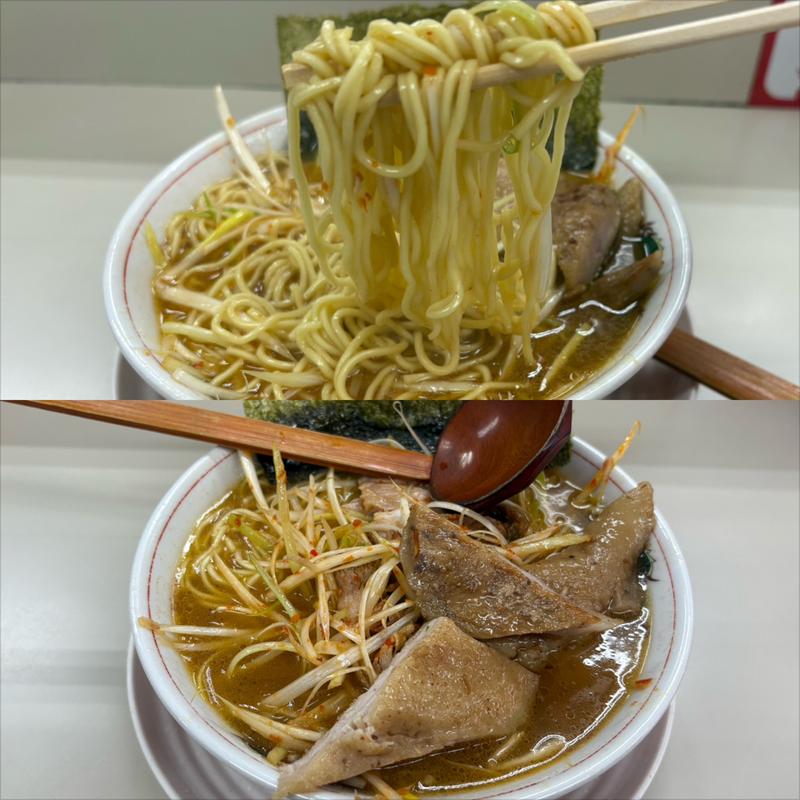 辛ねぎらーめん + 豚とろ(ラーメンショップ 希望ヶ丘店)