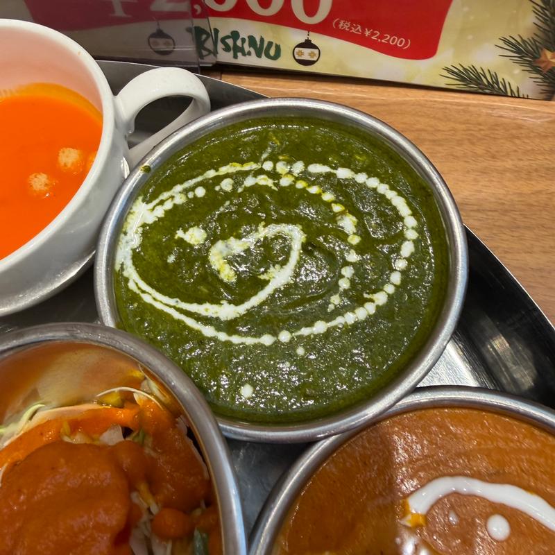 ほうれん草キーマカレー(インド料理 BISHNU（ビスヌ） イオン伊都店)