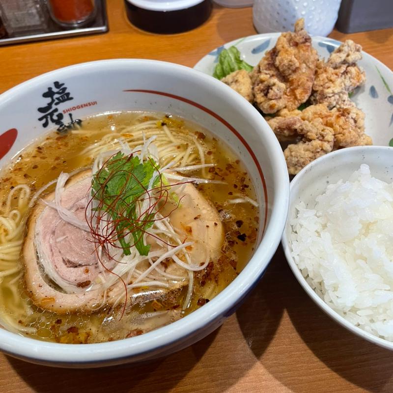天然塩ラーメン(唐揚げセット)(塩元帥 京田辺店 )