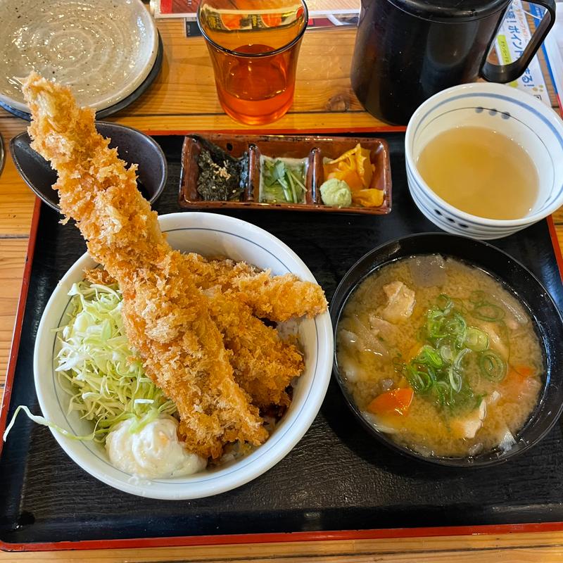 昼得丼 穴子カツ丼、豚汁変更(横濱魚萬 ＪＲ川崎東口駅前店)