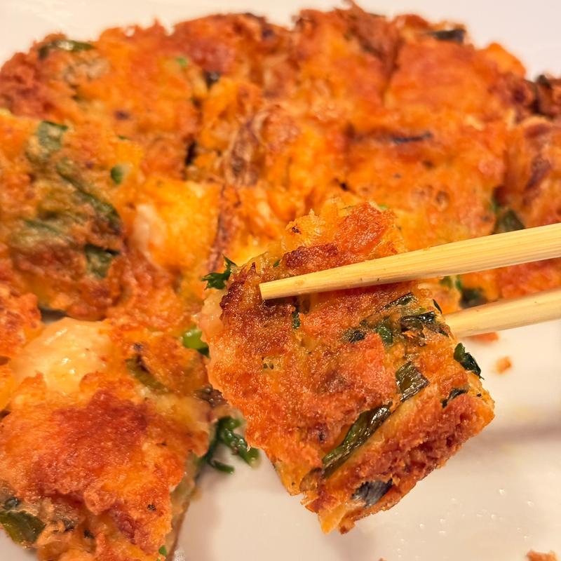 海鮮チーズチヂミ(チゲ酒場りすざるはサル)