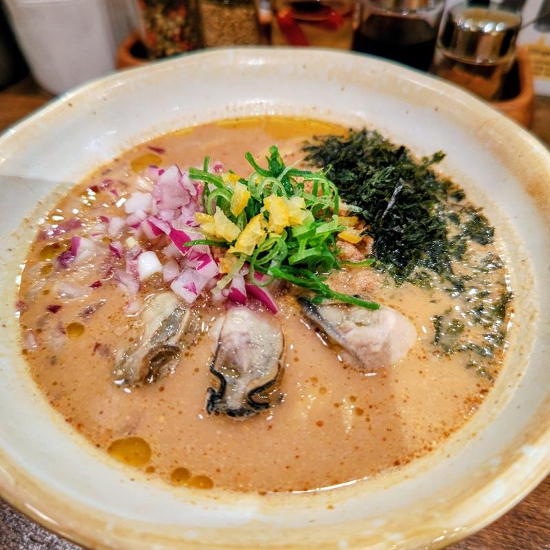 牡蠣味噌ラーメン(鶏ポタラーメンTHANK 鎌倉小町店)