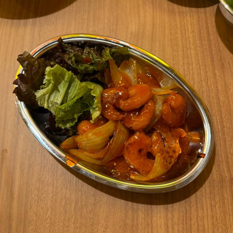 エビチリいため(大分からあげと鉄板焼 新福島応援団 勝男)