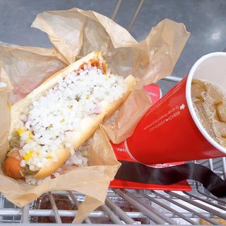 ホットドッグ、ドリンク