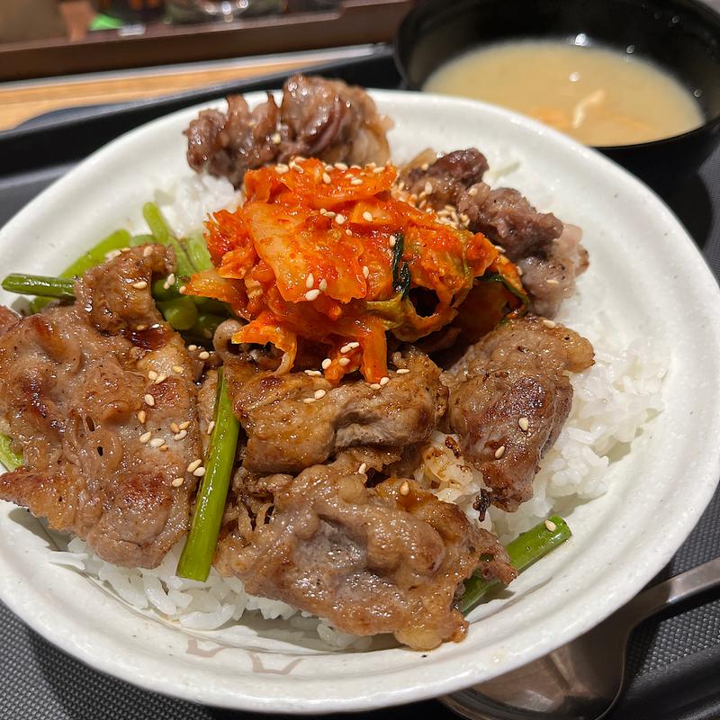 【期間限定】カルビと特選ブリスケット肉の合い盛り丼(松屋 四条烏丸店)