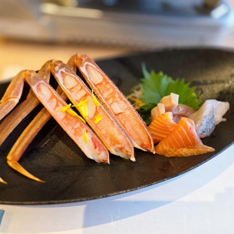 魚介類のお刺身・カニ刺し(丹後　神の温泉　旅館　すずらん （旅館　すずらん）)
