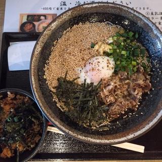 山椒肉ラー素麺 寝かせ玄米のミニ鶏そぼろ丼
