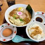 ラーメン中盛り＋ワンタン＋TKG(らーめん理庵)