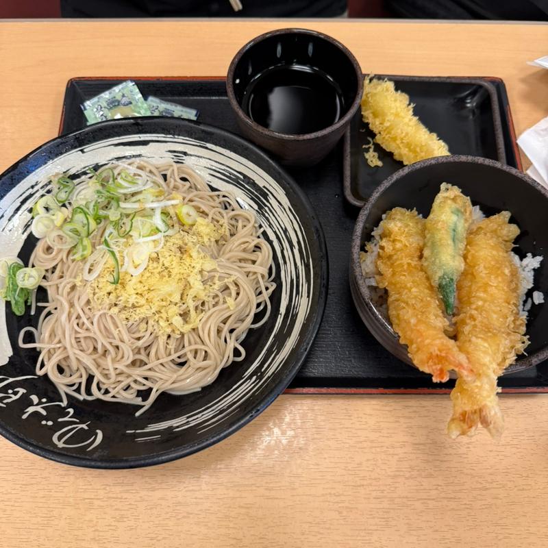 天丼セット(ゆで太郎 Tokyo-Bay東雲駅前店)