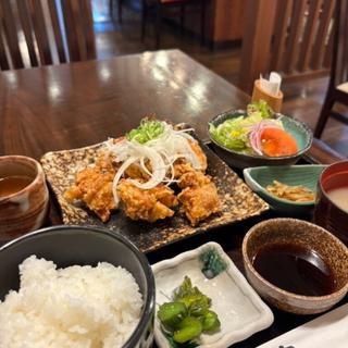 土佐たたき風•鶏唐揚げ定食