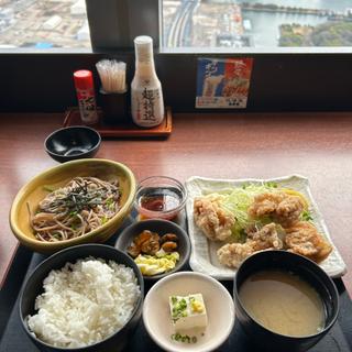 たれザンギ定食蕎麦セットランチ