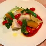 季節の野菜とカジキのソテー