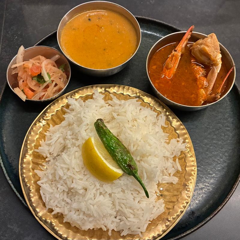 蟹と帆立のカレー（2種盛り）(Curry Spice Gelateria KALPASI（カルパシ）下北沢店)