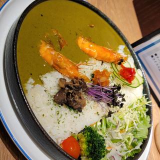 ソフトシェルシュリンプのグリーンカレー