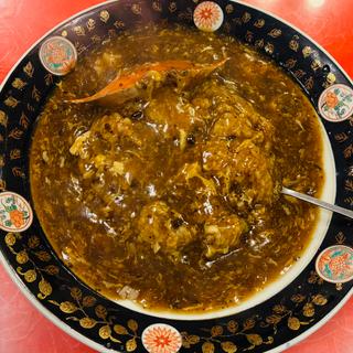 渡り蟹の餡かけ炒飯(龍鳳酒家)
