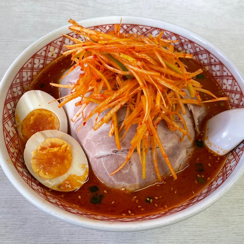 辛味噌ネギチャーシュー煮玉子トッピング辛さL(大辛)(ラーメンめん丸 八千代台店)