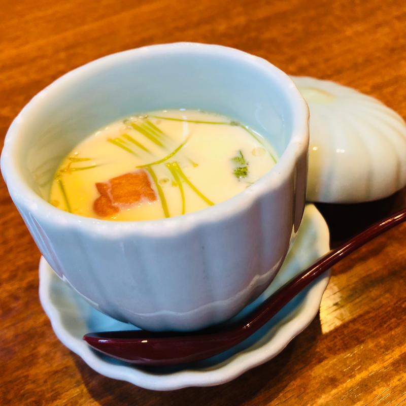 茶碗蒸し_刺身付き天ぷら定食(和食 みち潮)