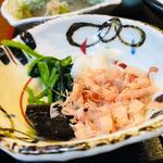 香の物_刺身付き天ぷら定食