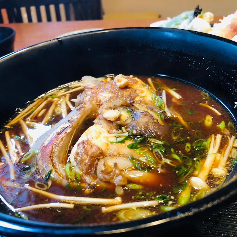 真鯛のあら汁_刺身付き天ぷら定食(和食 みち潮)