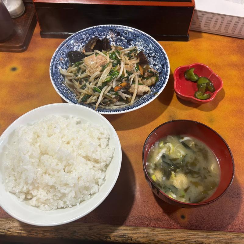 肉ニラ炒め定食(お食事処 幸楽)