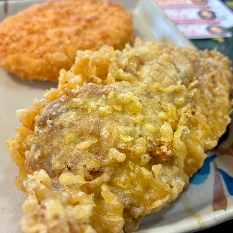 黒胡椒かしわ天（250）+コロッケ（160）(はなまるうどん 滋賀東草津店 )