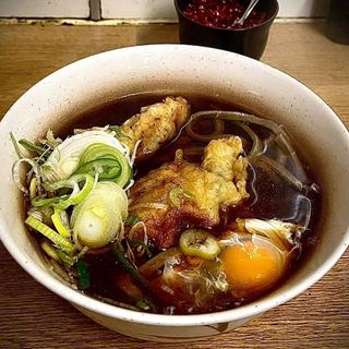 太蕎麦 牡蠣天2 生玉子(一由そば )